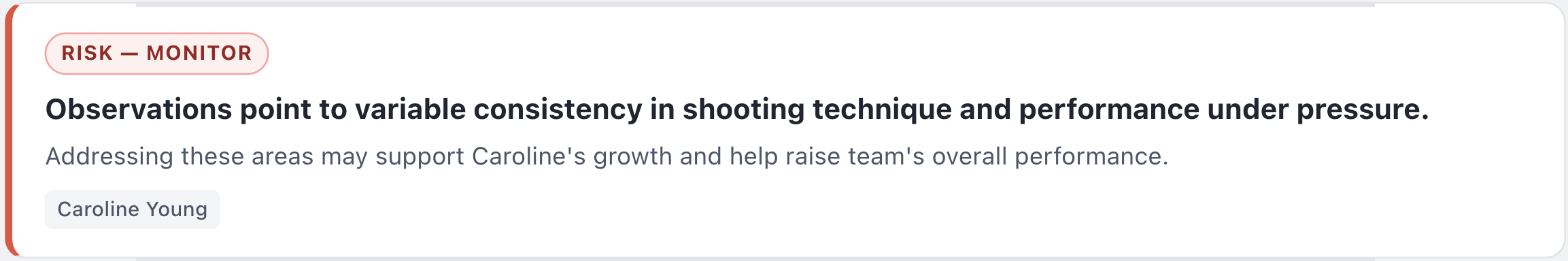 Team risk and pattern detection insight